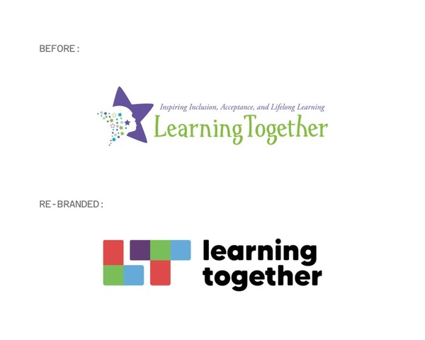 Learning Together’s old and new logos, which illustrate the nonprofit’s updated branding strategy.