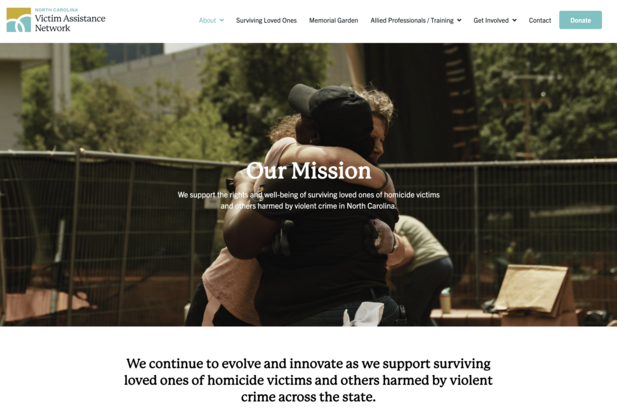 A screenshot of NCVAN’s “About” page, illustrating an excellent example of a nonprofit with strong brand messaging.