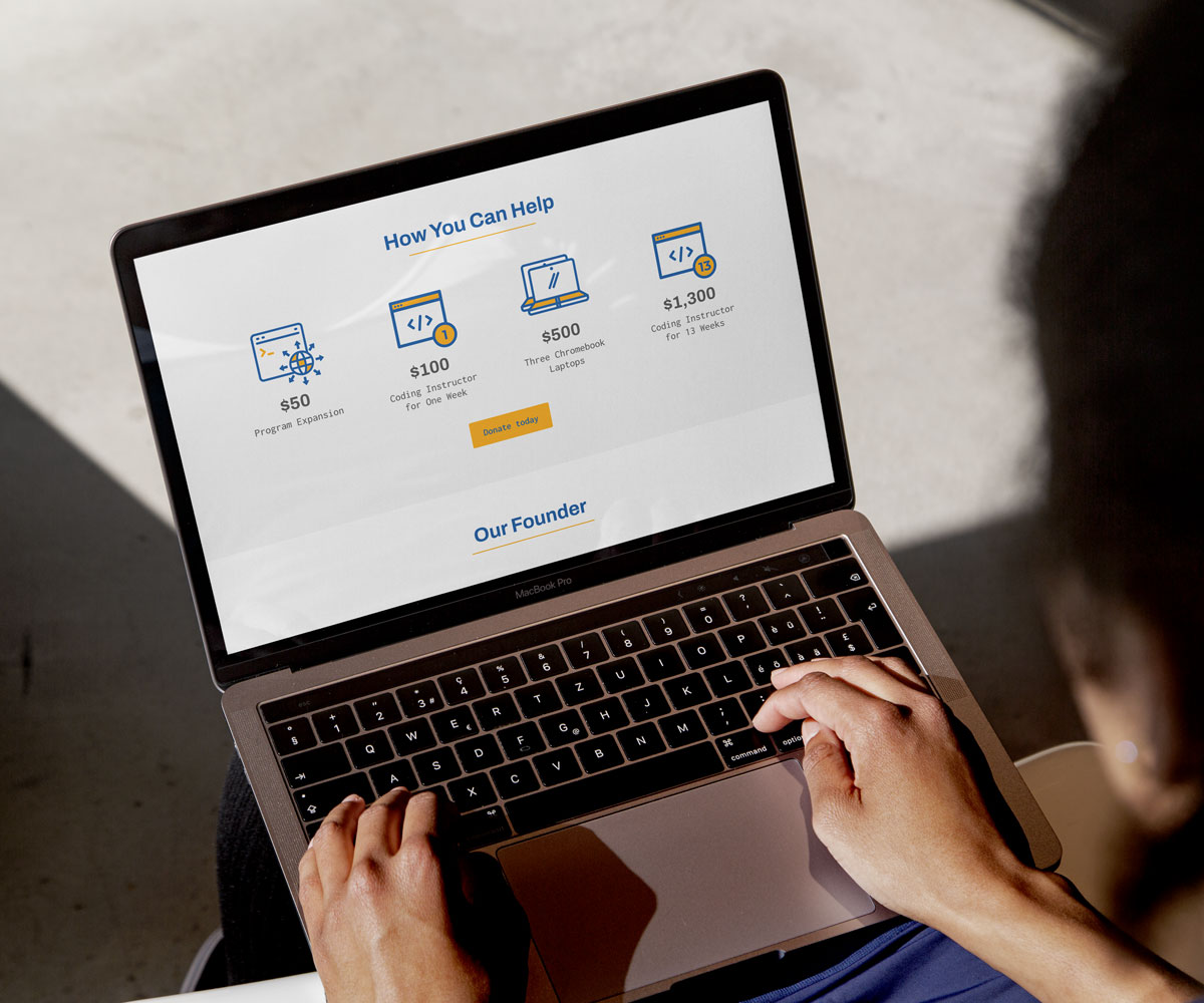 Hood Code website design — Liminal nonprofit client