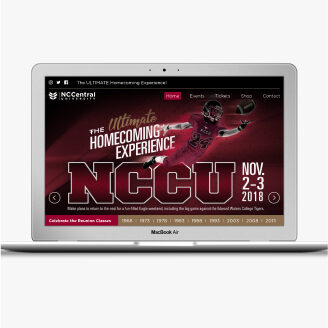 Website design for NC Central Homecoming