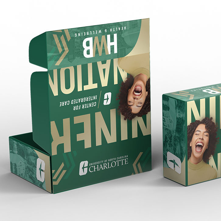 Promotional marketing boxes for UNC Charlotte