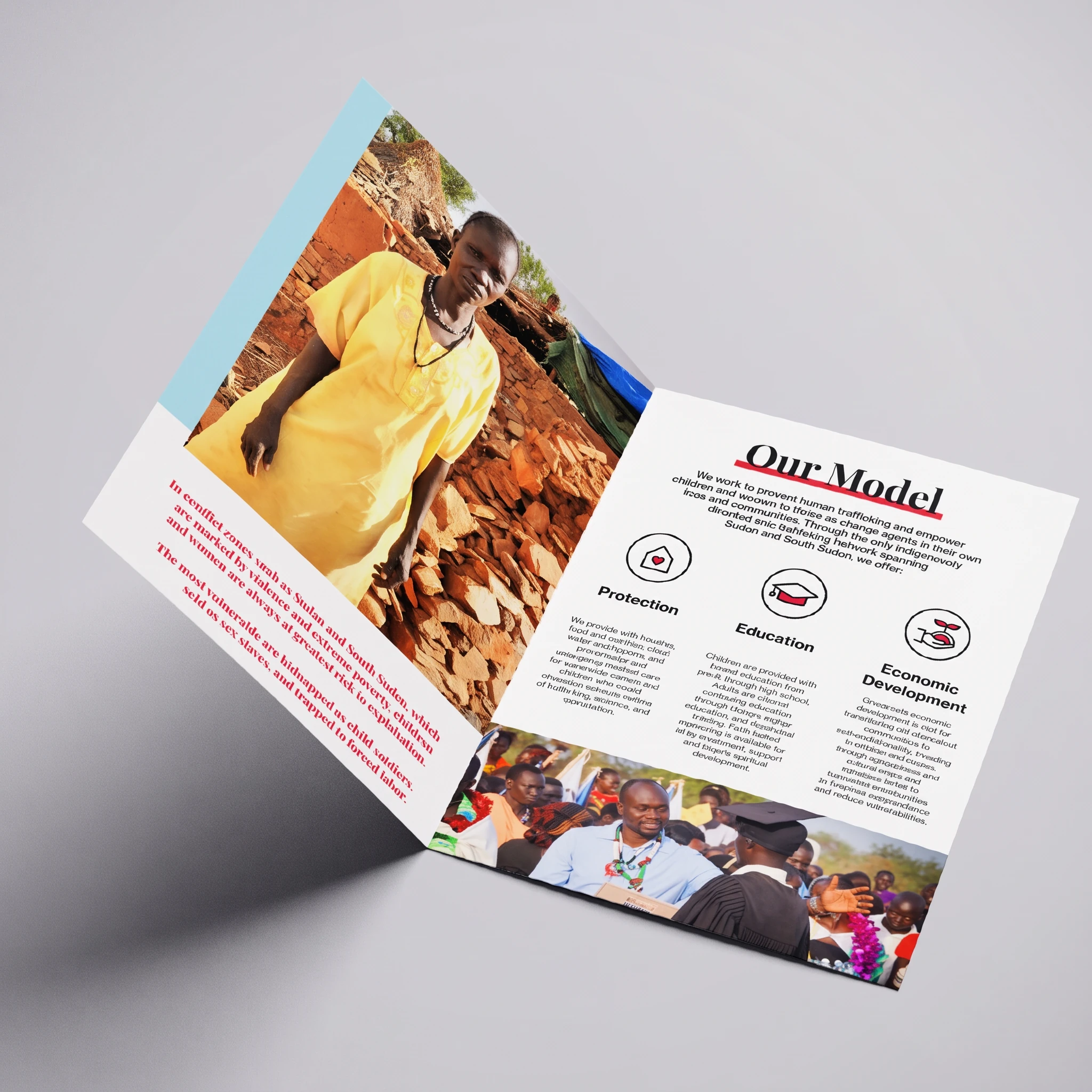 Lift Up the Vulnerable brochure design - Liminal nonprofit client