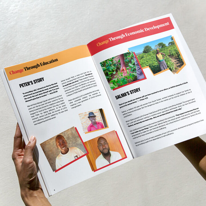 Lift Up the Vulnerable annual report design — Liminal nonprofit client